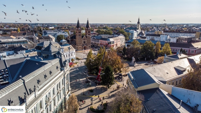 Megérkezett a karácsonyfa a Kossuth térre - fotó Kohut Árpád