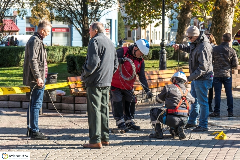 Megérkezett a karácsonyfa a Kossuth térre - fotó Kohut Árpád