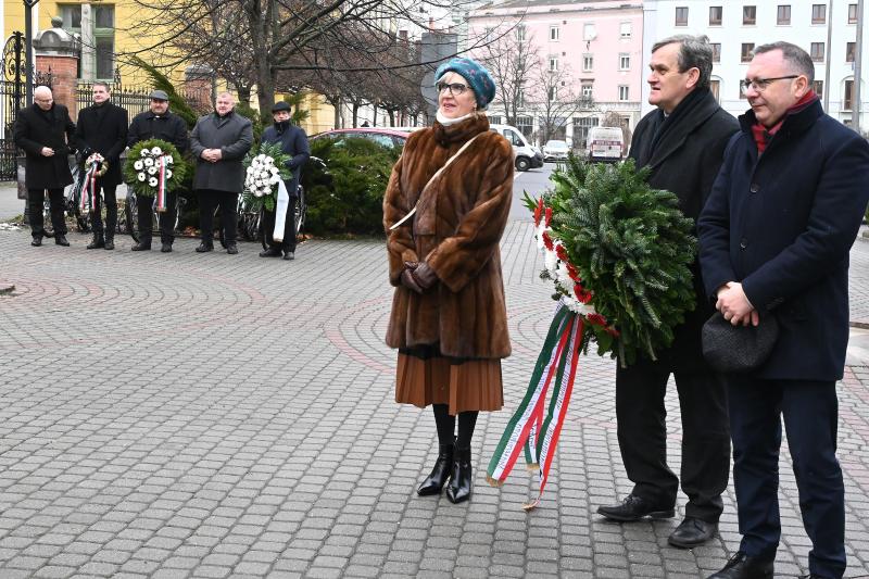 A Magyar Kultúra Napja - koszorúzás a Vármegyeháza bejáratánál