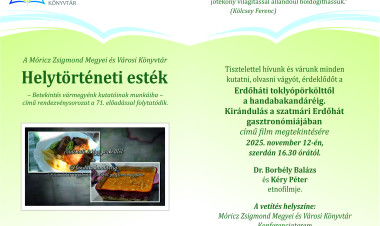 Helytörténeti esték a könyvtárban – Ízek és történetek az Erdőhátról