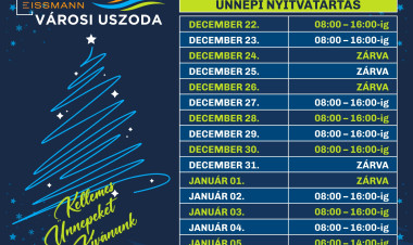 Ünnepi nyitvatartással várja vendégeit az Eissmann Városi Uszoda