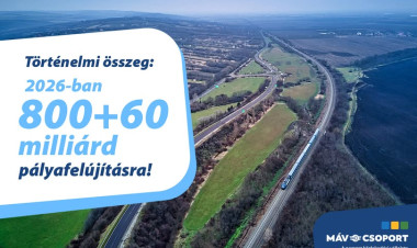 Hatalmas összeg: jövőre 800+60 milliárd forint jut vasúti pályafelújításra! 