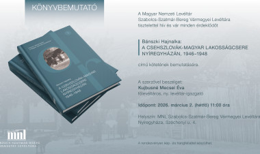 Könyvbemutatót rendeznek a levéltárban a csehszlovák–magyar lakosságcseréről