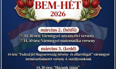 Bem-hét 2026 – Vármegyei versenyek várják a diákokat a Nyíregyházi Bem József Általános Iskolában