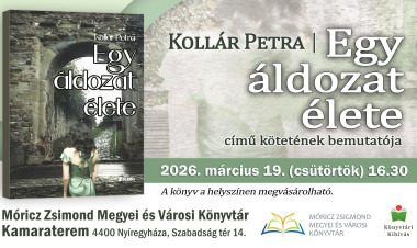 Új kötet a könyvtárban – Kollár Petra érkezik a kamaraterembe