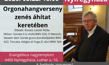 Zenés áhítatra várják az érdeklődőket az evangélikus nagytemplomba