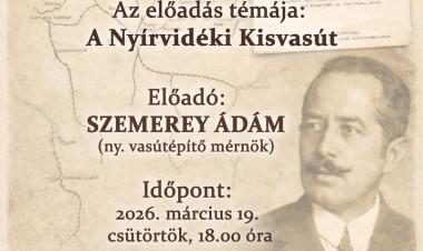 Előadás mutatja be a Nyírvidéki Kisvasút történetét Nyíregyházán