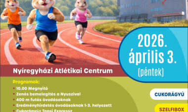 Nyuszifutásra várják a gyerekeket a Nyíregyházi Atlétikai Centrumban