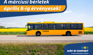 Húsvéti könnyítés az utazóknak: április 8-ig érvényesek a márciusi buszbérletek