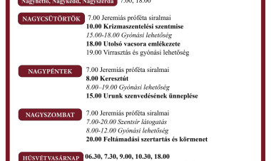 Nagypéntektől húsvéthétfőig – ünnepi szertartások a nyíregyházi társszékesegyházban