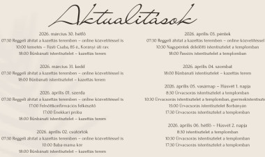 Passiós istentisztelettől a feltámadás öröméig – így ünnepel a nyíregyházi református gyülekezet