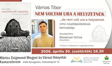 Novelláskötet-bemutató a könyvtárban – Vámos Tibor érkezik Nyíregyházára