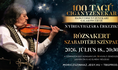  A 100 Tagú Cigányzenekar ad koncertet nyáron a Rózsakert Szabadtéri Színpadon