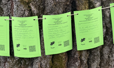 Élő lánccal tiltakoztak a nyíregyháziak a Sóstói-erdő közelébe tervezett beruházás ellen