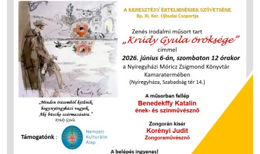 Krúdy Gyula örökségét idézik meg zenés irodalmi műsorral a Móricz Zsigmond Könyvtárban