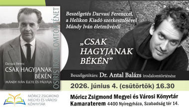 Mándy Iván életművéről beszélgetnek a Móricz Zsigmond Könyvtárban