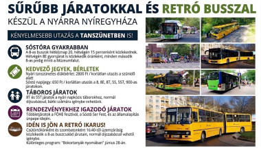 Sűrűbb járatokkal és retró busszal készül a nyárra Nyíregyháza