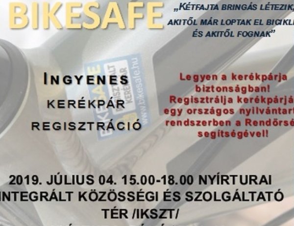 BikeSafe kerékpár-regisztráció – Legközelebb Nyírturán várják az érdeklődőket