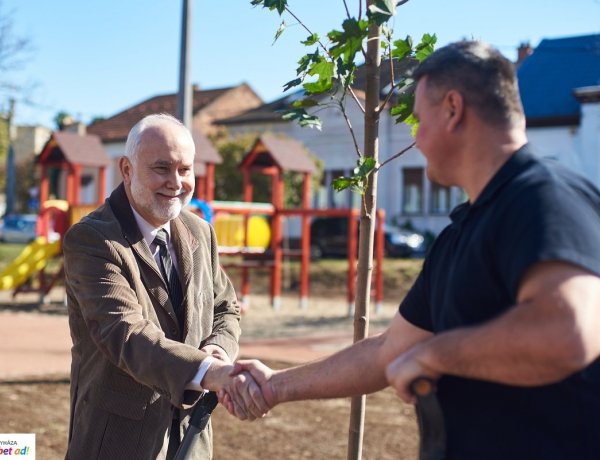A város parkfelújítási programjának keretében fejlesztették a Vörösmarty teret