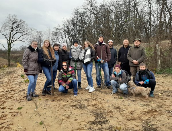 Önkéntesek ültettek facsemetéket Nyíregyházán, a Sóstói-erdőben