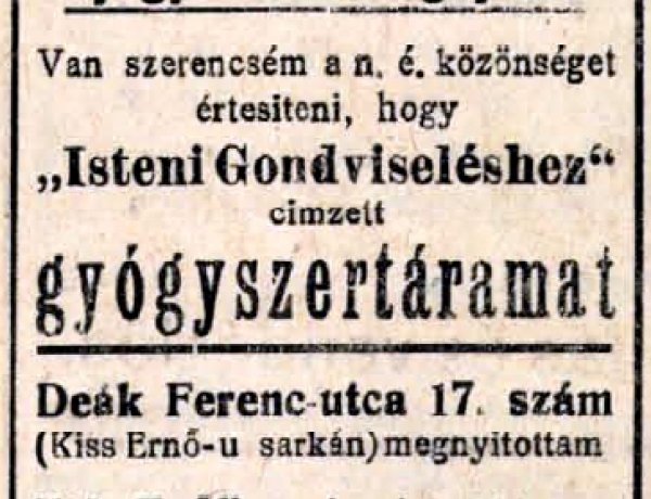 Amiről az utcák mesélnek... - Az első gyógyszerésznő városunkban