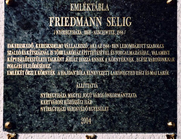 A Friedmann-telep névadójáról - Tudja Nyíregyháza melyik részén volt?