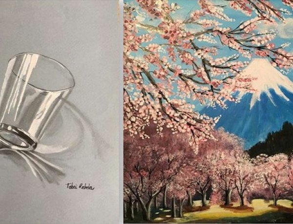 Tobai Rebeka festménykiállítása Nyíregyházán, a Móricz Zsigmond könyvtárban