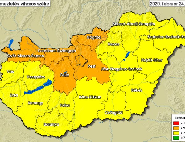 Az egész országra figyelmeztetést adott ki a meteorológiai szolgálat hétfőre