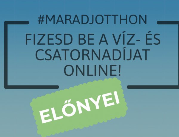 A NYÍRSÉGVÍZ Zrt. közleménye – A számlák akár elektronikusan is fizethetők!