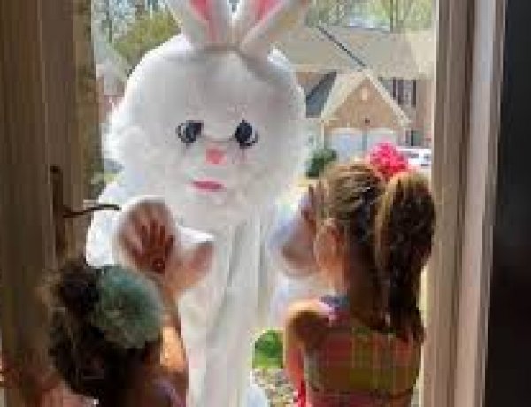 Nyuszinak öltözött doktor viszi házhoz a kicsiknek a húsvétot