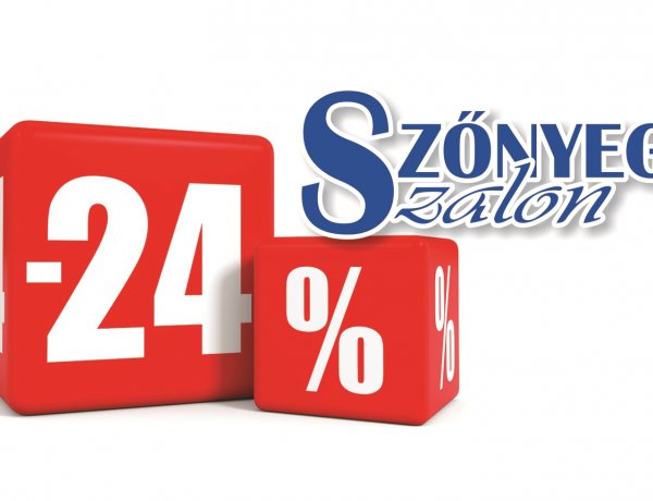24% árengedmény minden készleten lévő termékre június 6-án, szombaton a Szőnyegszalonban!