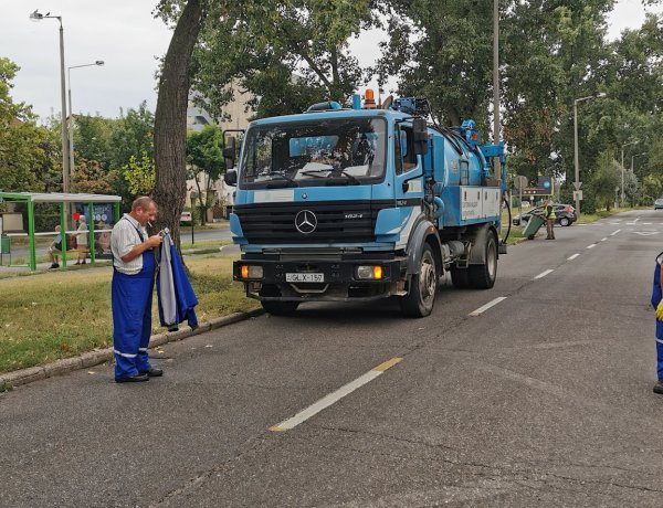 Forgalomkorlátozás mellett zajlik a csapadékelvezető rendszerek tisztítása Nyíregyházán