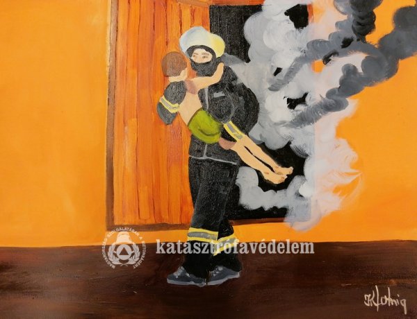 Hála a hősies munkáért - Festmények érkeztek a katasztrófavédőkhöz