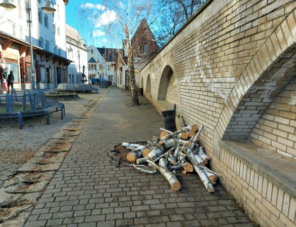A Szent Miklós téren is jelentős károkat okozott a hajnali viharos szél