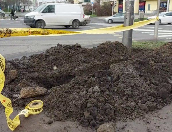 Erősáramú kábel helyreállítását végzi az E.ON a Szegfű és a Hunyadi utca kereszteződésében