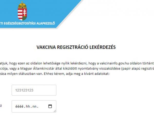 Itt ellenőrizheti, hogy nyilvántartják-e Önt oltandóként       