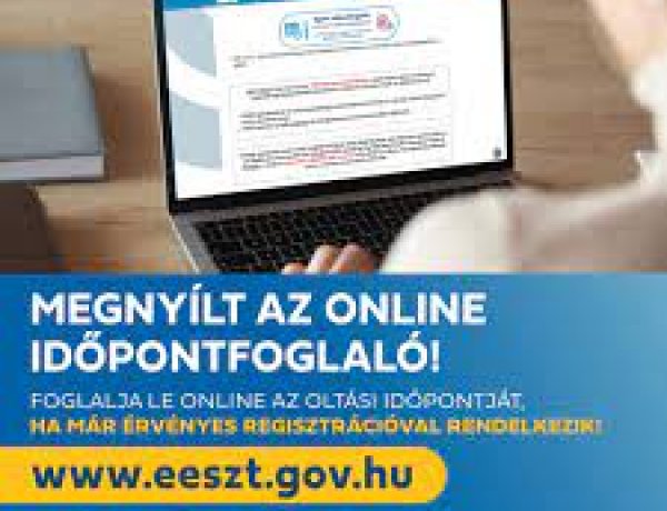 Megnyílt az online időpontfoglaló!                                