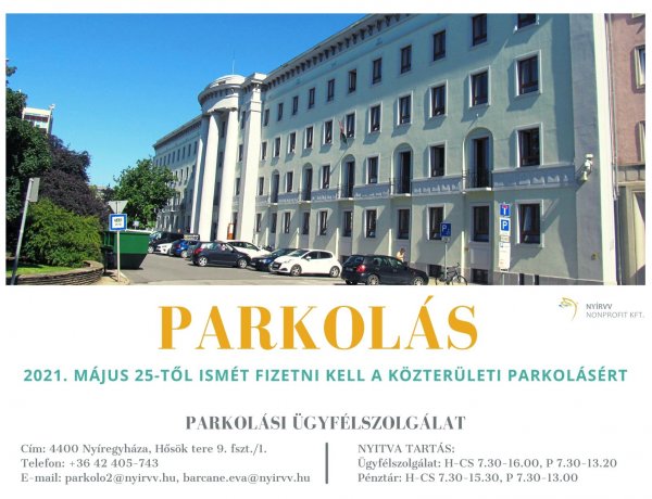 Parkolóbérletek kompenzációja – Részletes tájékoztató a NYÍRVV-től