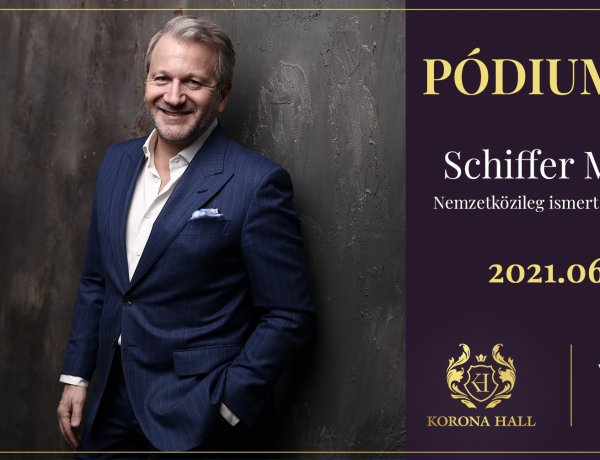 Pódiumest Schiffer Miklóssal a Korona Hall megújult dísztermében