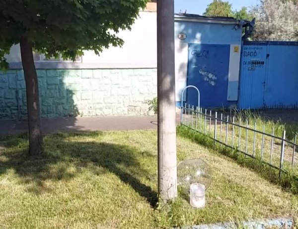 Egy haszonjármű vezetője a Búza utcán nekitolatott egy villanyoszlopnak