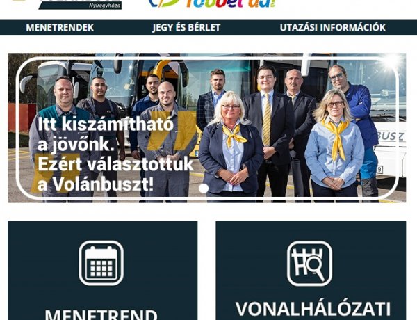 Új, mobiltelefonról is könnyedén böngészhető volánbuszos honlap nyíregyháziaknak