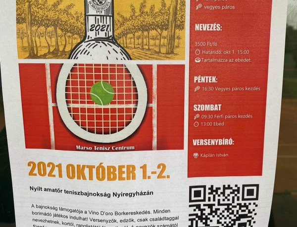 Bor Kupa - Idén is megrendezik az amatőr teniszversenyt Nyíregyházán