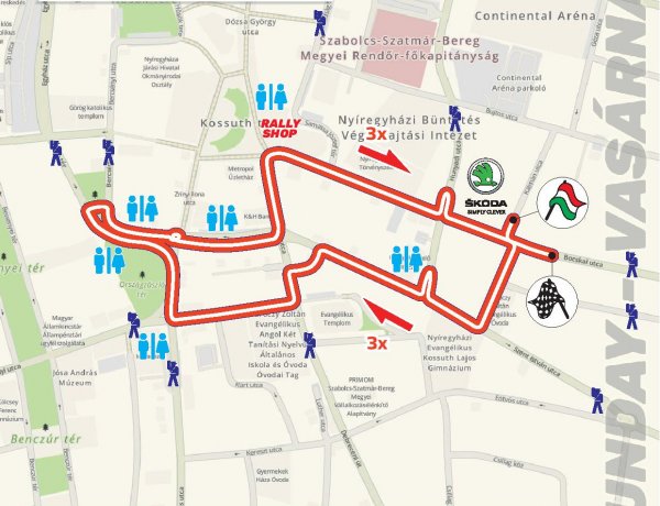 Belvárosi útlezárások a Rally EB ideje alatt Nyíregyházán         
