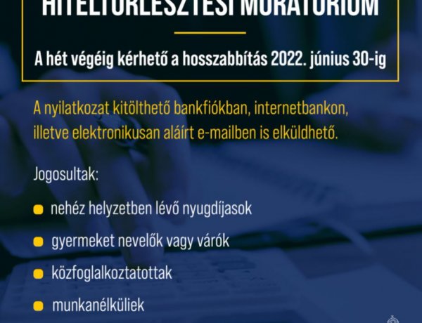 Hitelmoratórium: lejár a jelentkezési határidő                            