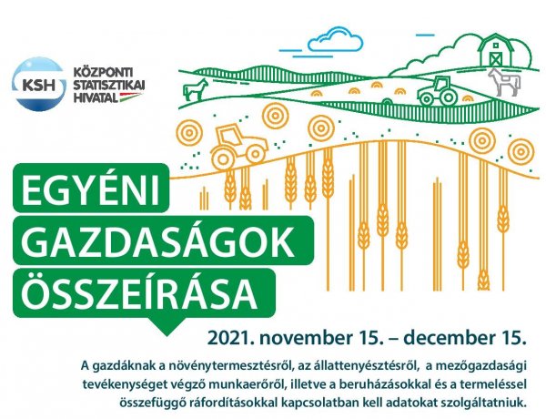 Központi Statisztikai Hivatal: tájékoztató mezőgazdasági összeírásról