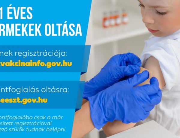 Folyamatosan nyitva a regisztráció és az időpontfoglaló az 5-11 éves gyermekek oltásához