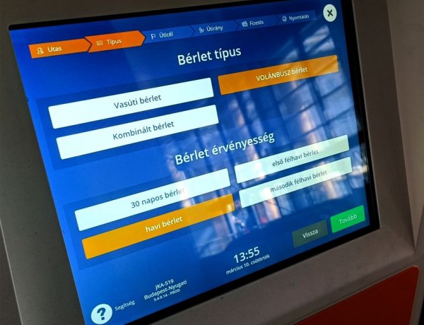 Volánbusz-bérletek a MÁV-START automatákból 