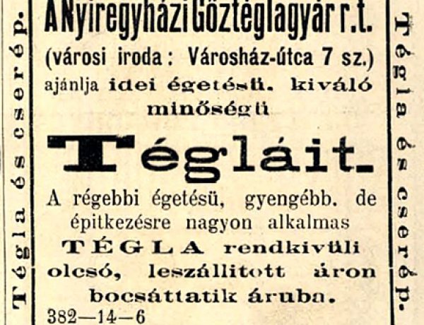 Amiről az utcák mesélnek...  A nyíregyházi tégla- és cserépgyártás 