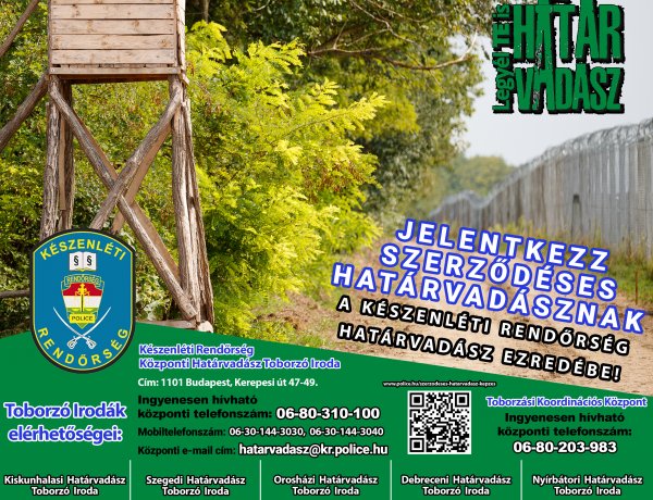 Megkezdődött a szerződéses határvadászok toborzása