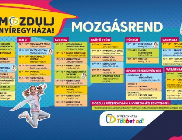 Kezdődik a Mozdulj Nyíregyháza – Szeptember 19-től ismét várják a mozogni vágyókat